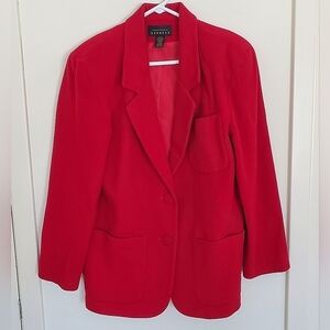 Express Vintage Red Wool Oversized Blazer